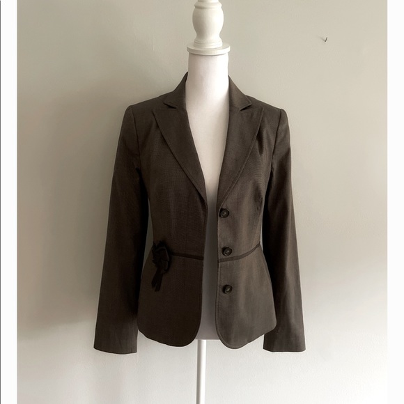 Banana Republic Blazer Jacket Long Sleeve Button Front  Brown. Size 0 - Picture 3 of 8